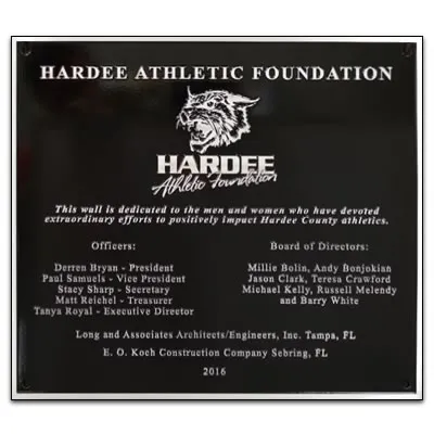 Large aluminum plaque with a bronze finish