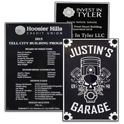 Medium aluminum plaques for dedications and awards