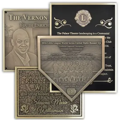 Examples of medium size cast bronze plaques