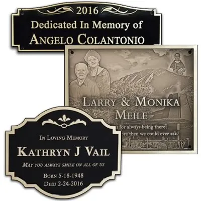 Examples of small cast bronze plaques