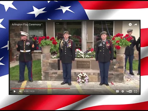 Arlington flag ceremony — bronze plaque placed at flag pole